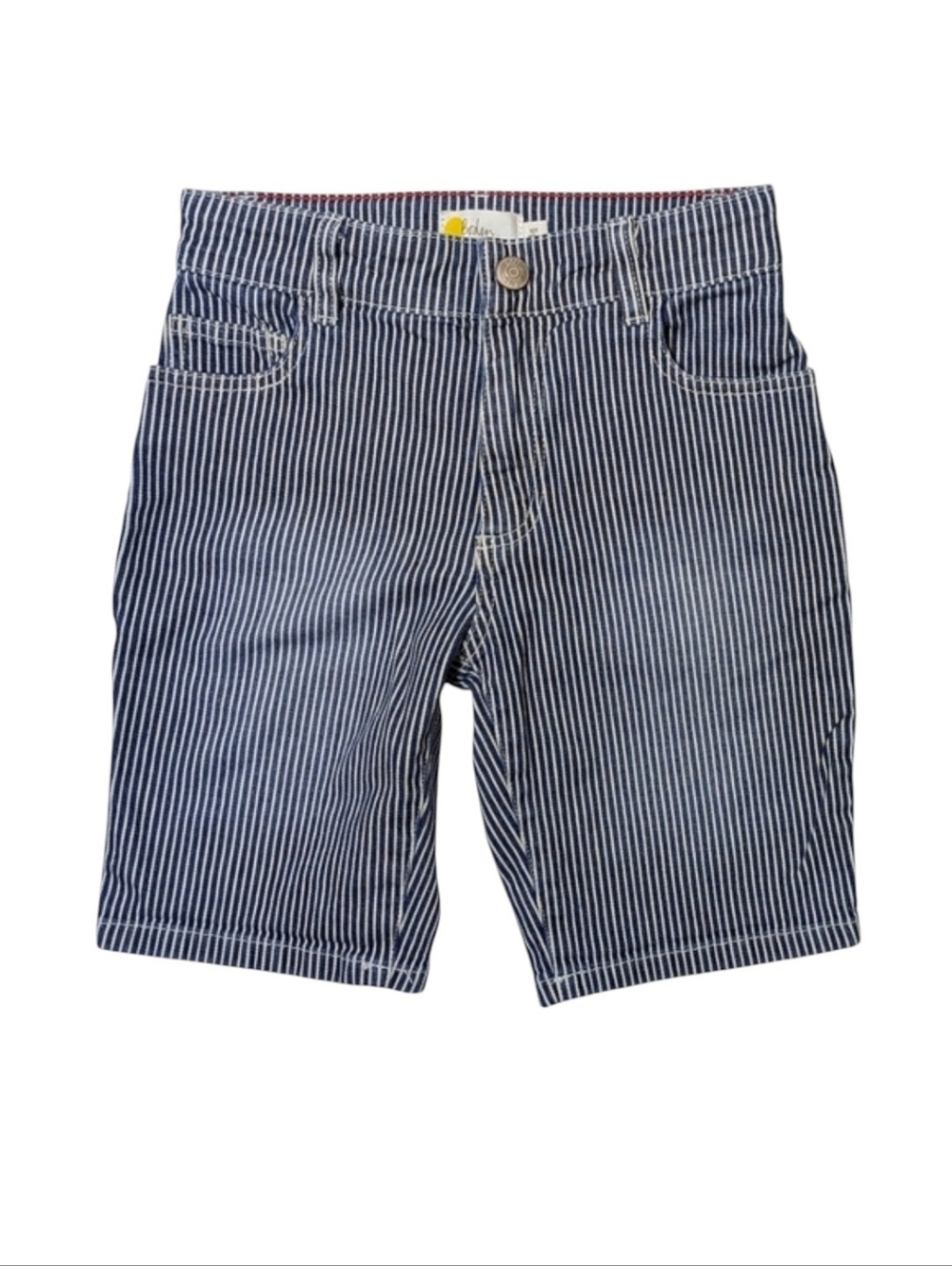 Boden Pin-Striped Denim Shorts